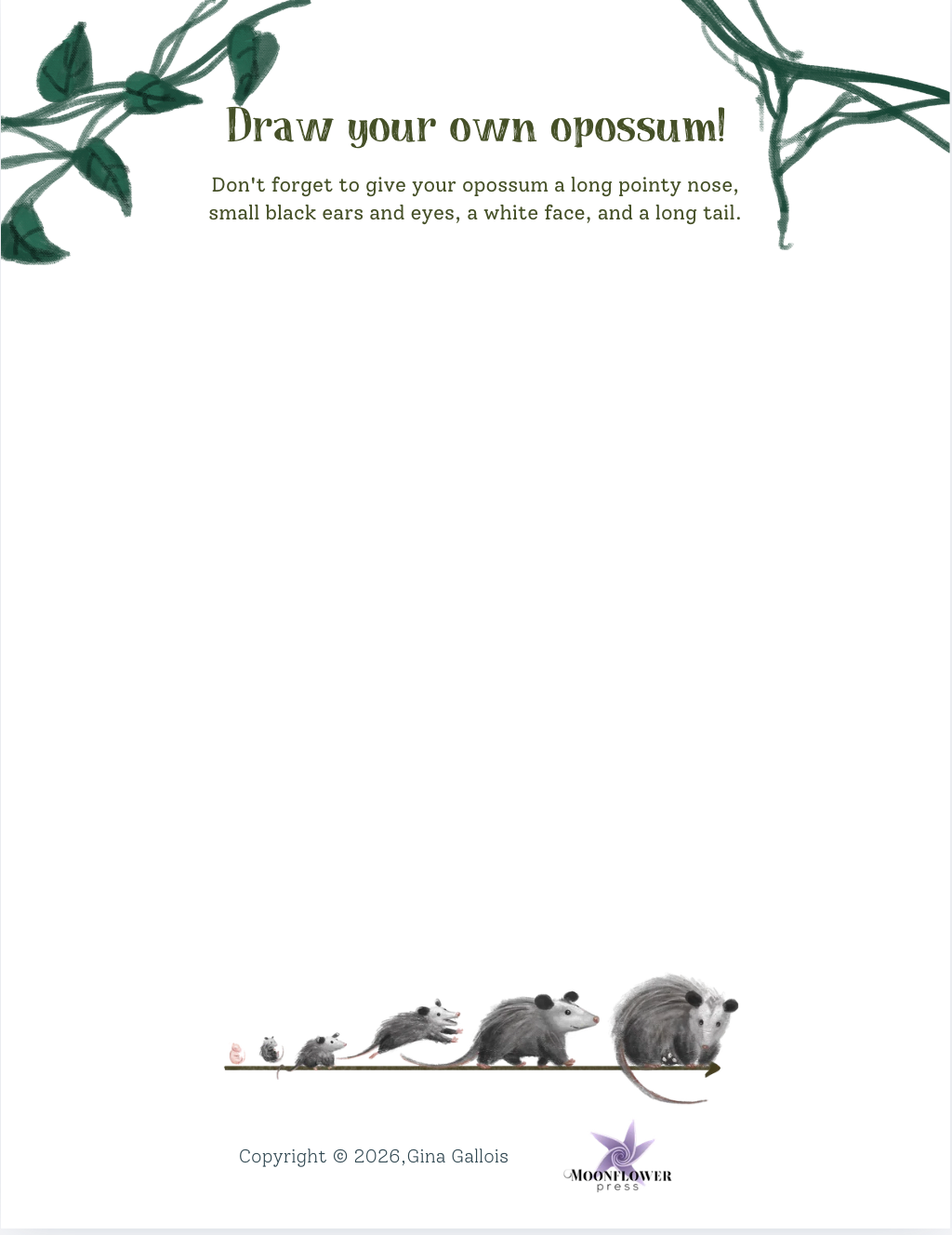 Lesson Plan & Activities: Opossum Opposites